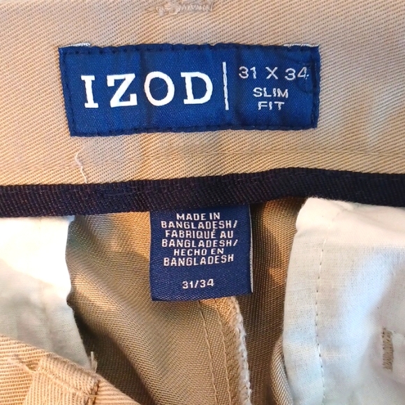 NEW! Izod Chino Pants flat front 5880 - Picture 4 of 5